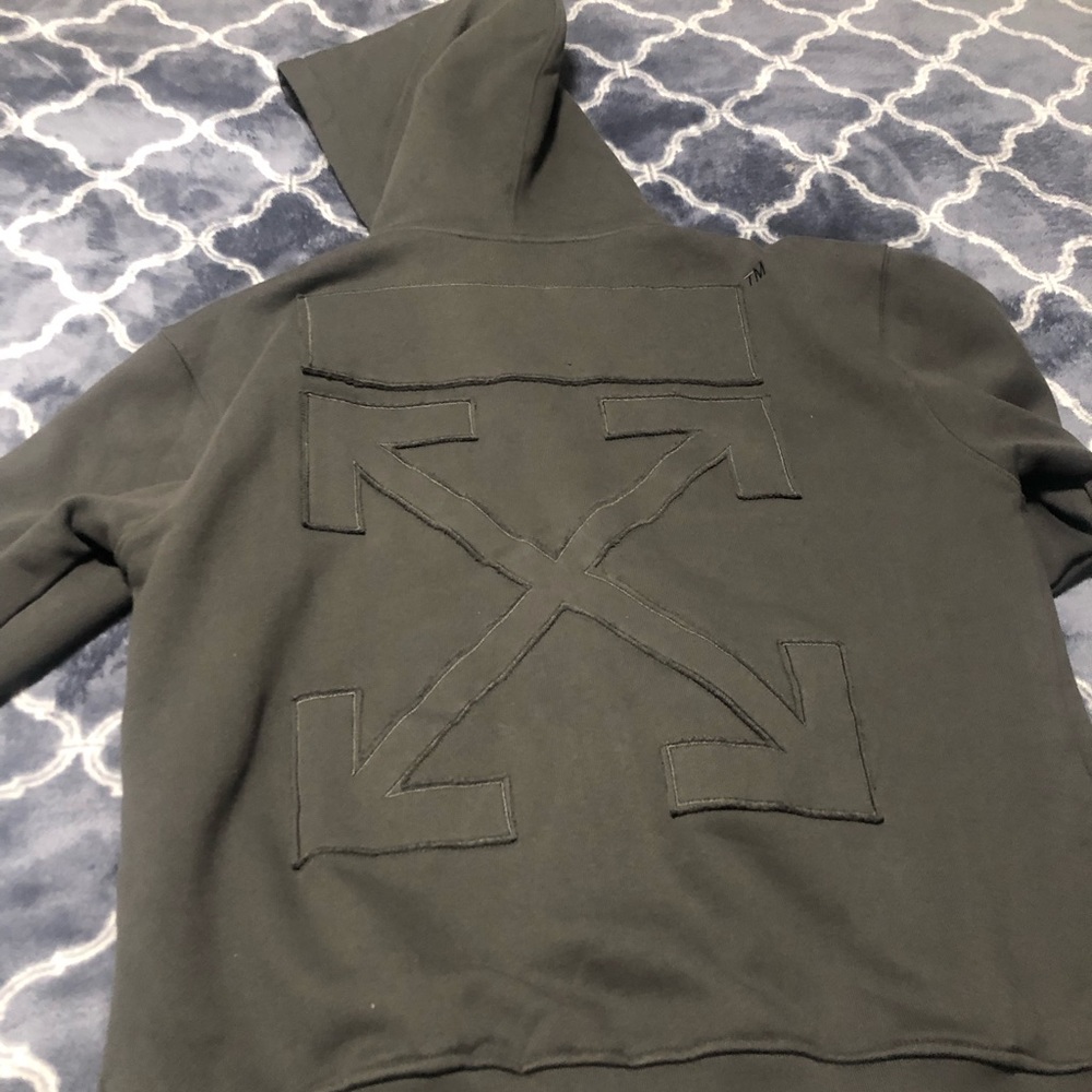 Off-white grey zip up hoodie